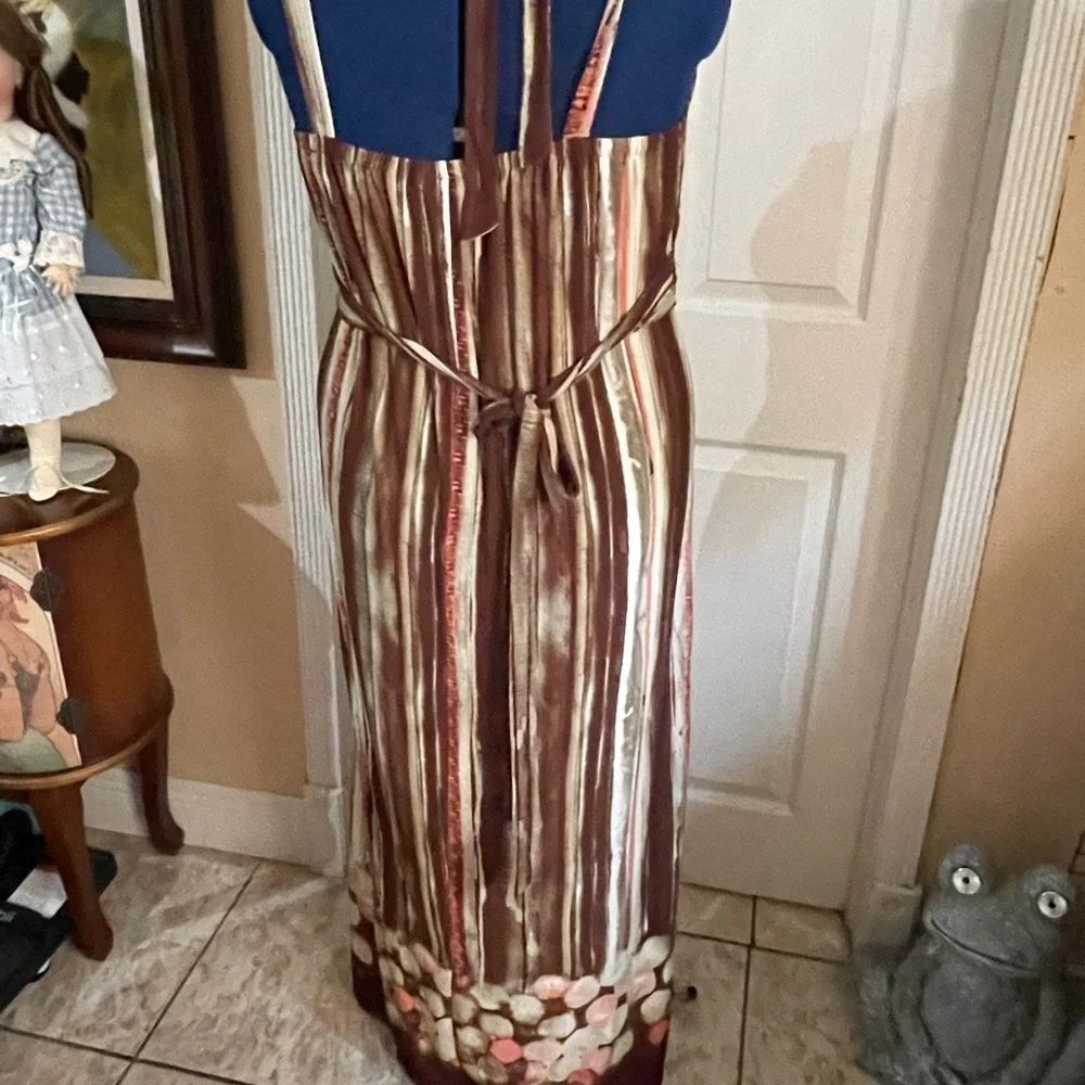 Beautiful Avenue Striped halter style Maxi dress 2X 18-20 🌺A - Picture 5 of 9